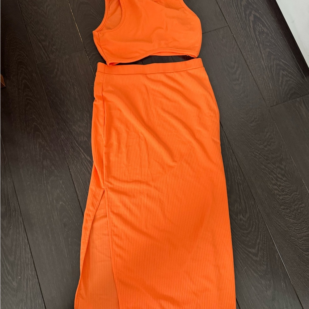 Orange summer two piece set